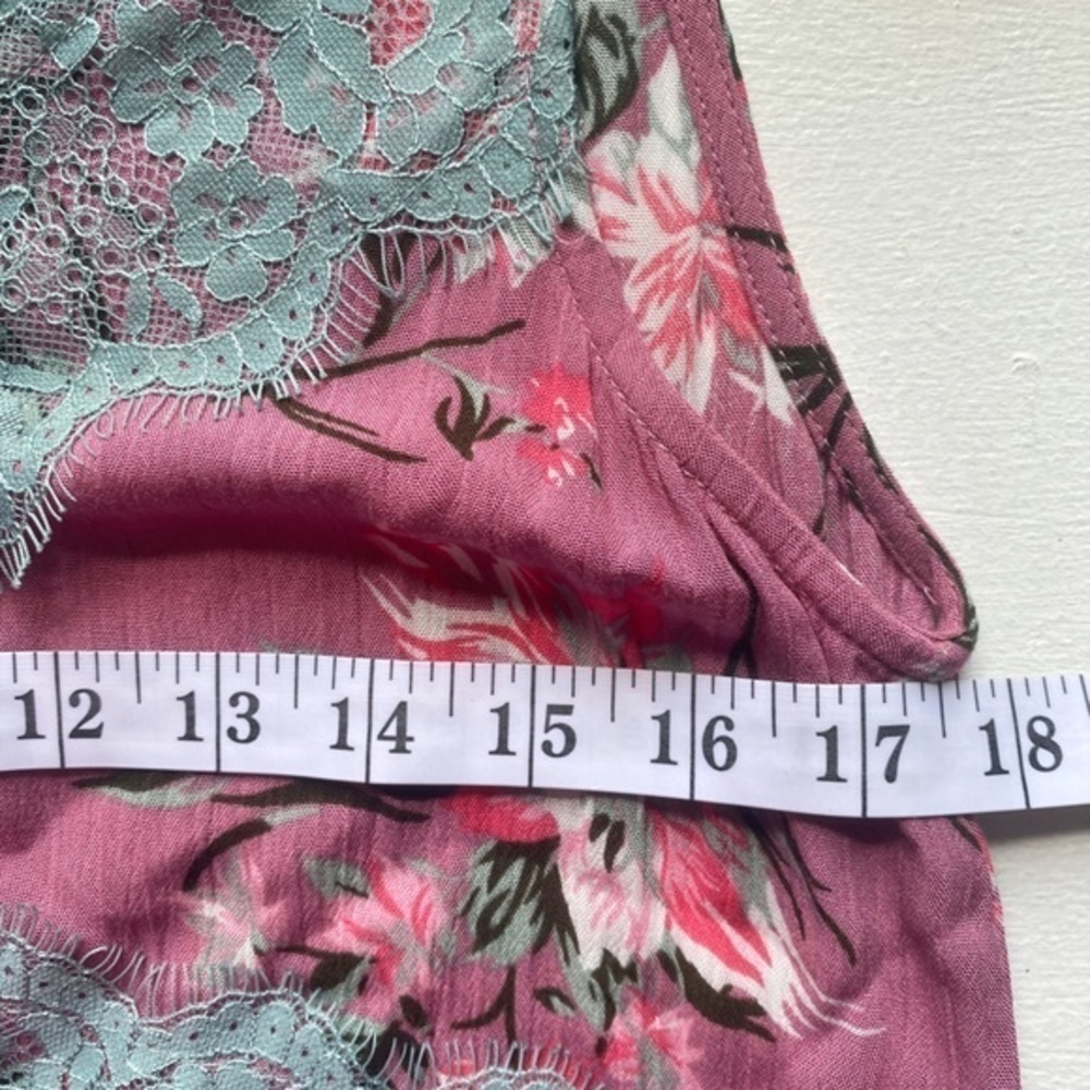 Umgee Mint Floral Lace Detail Dress - Picture 12 of 16